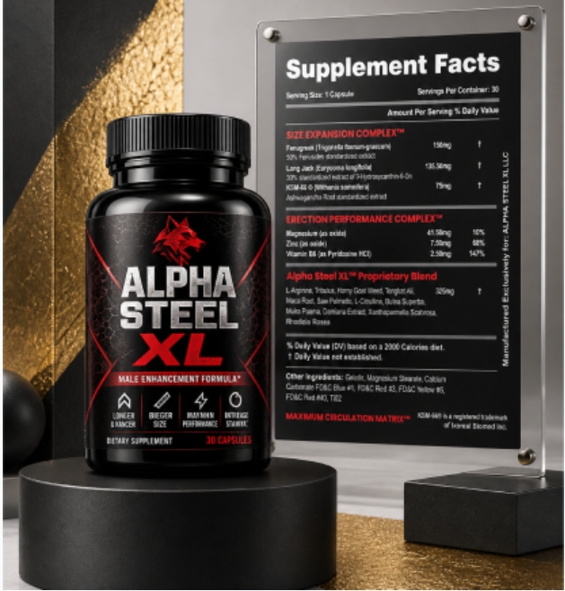 AlphaSteelXL Premium Male Vitality Matrix Bottle